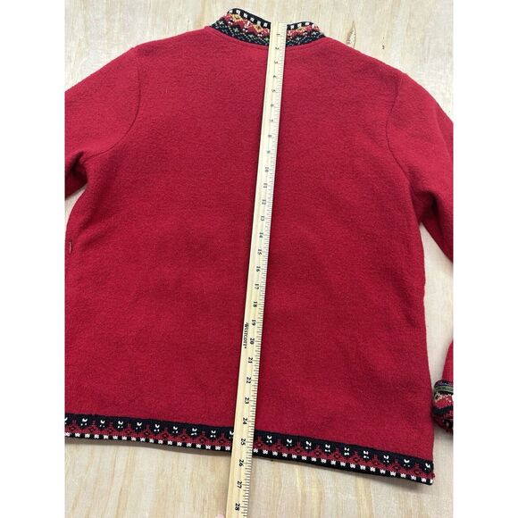 Icelandic Design Womens 100% Wool Zip Sweater Coat Sz L Wool Lined Hidden Pocket - Picture 7 of 8